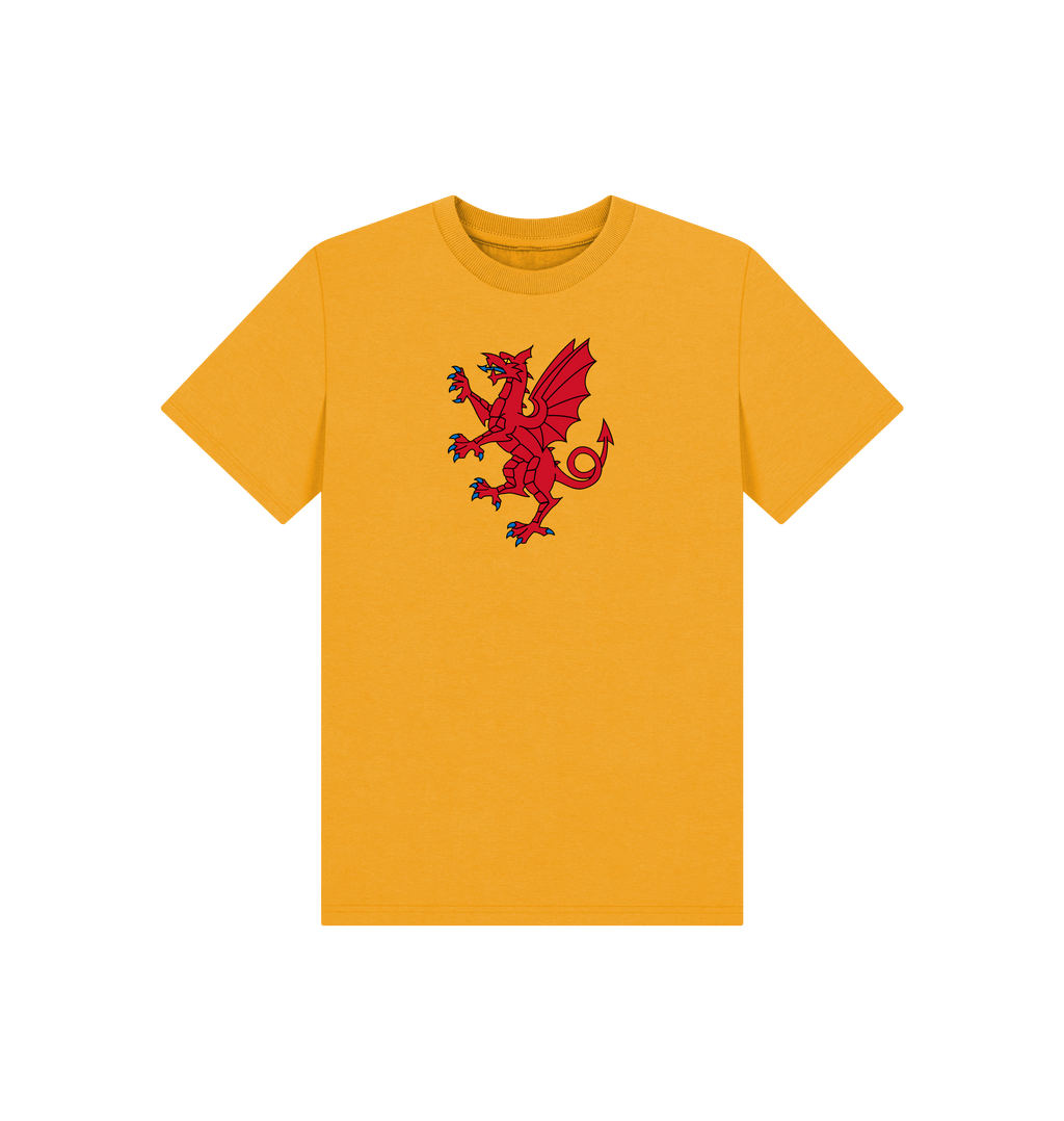 Mustard Printed Kids T-Shirt Front