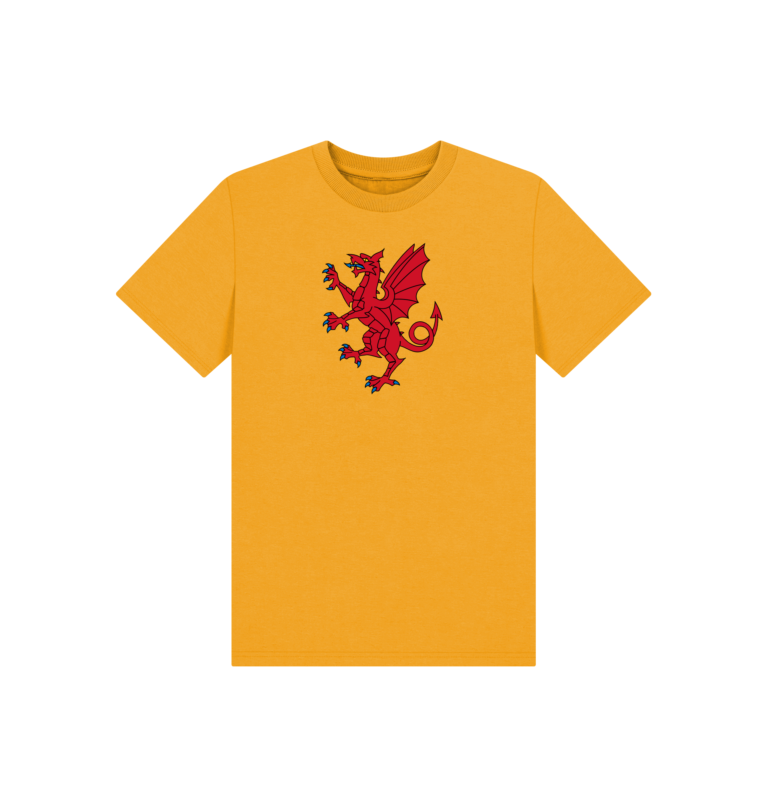 Mustard Printed Kids T-Shirt Front