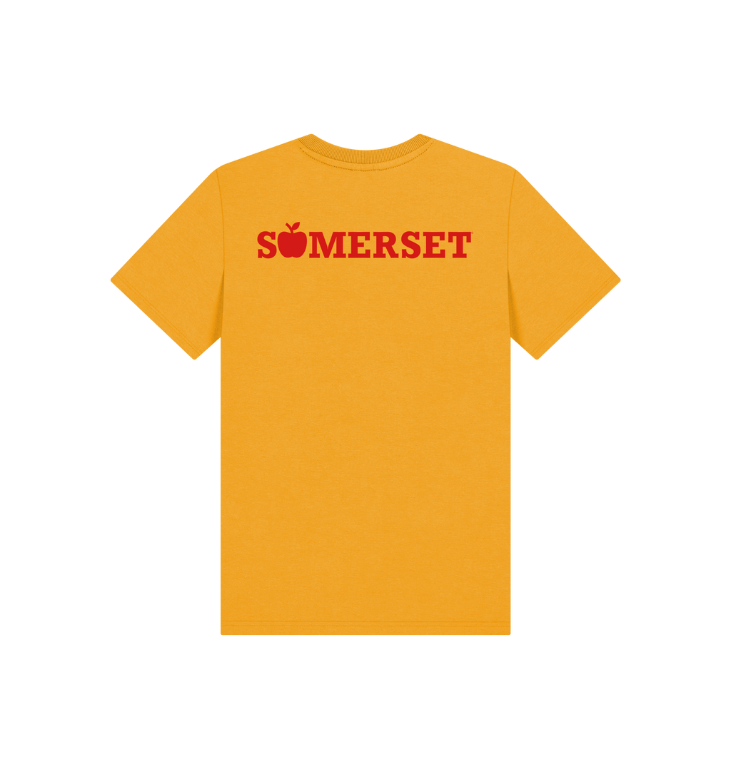 Mustard Printed Kids T-Shirt Back