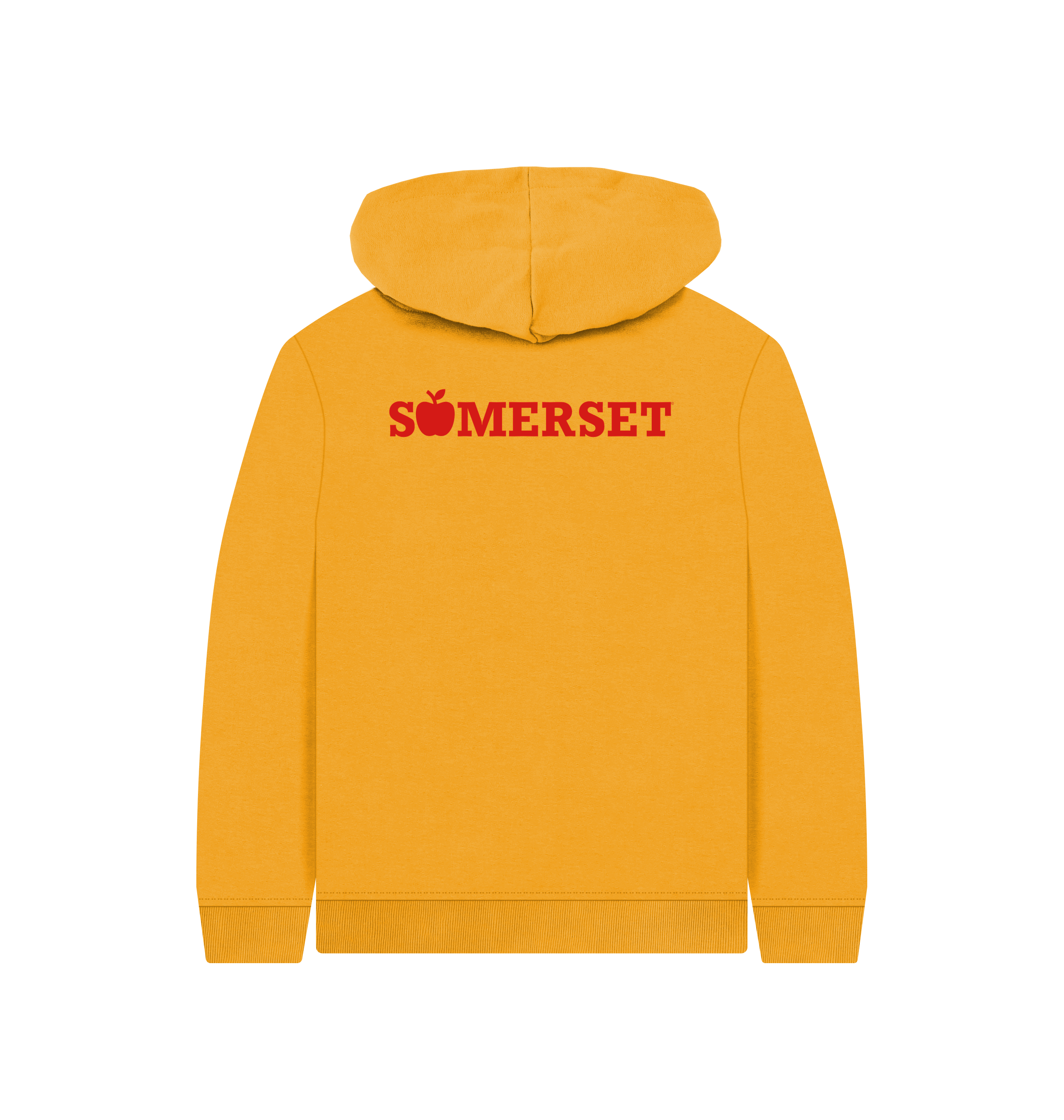 Mustard Printed Kids Hoodie Back