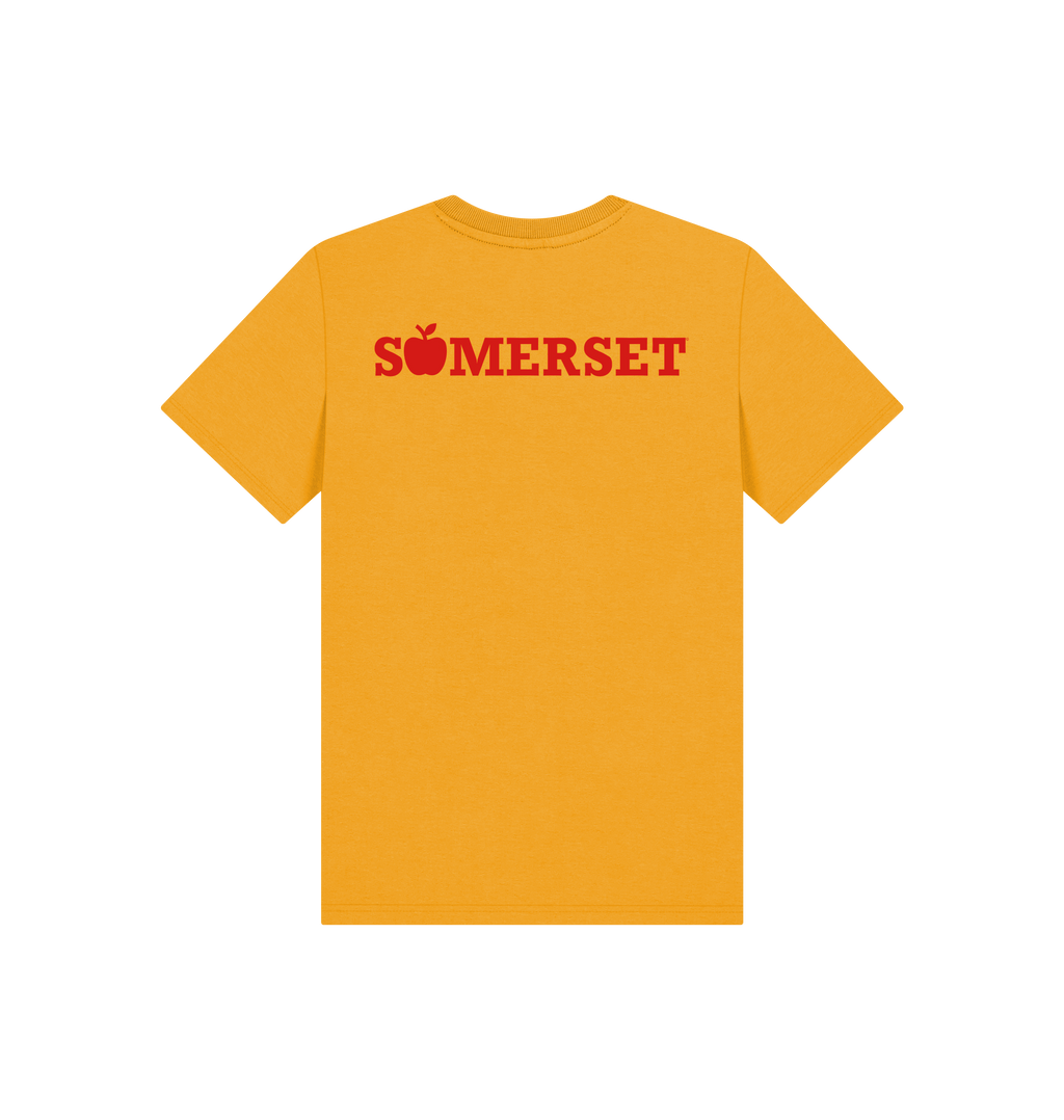 Mustard Printed Kids T-Shirt Back