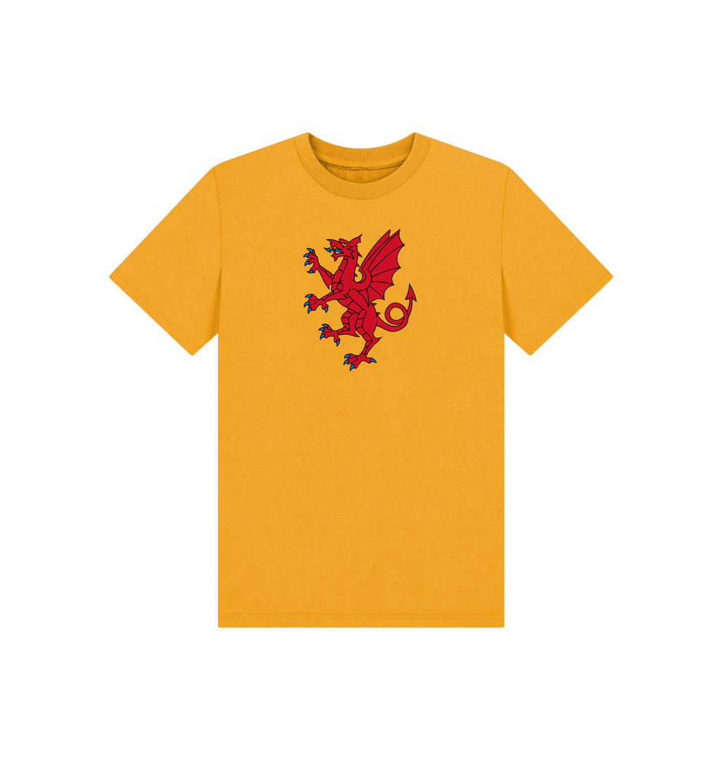 Mustard Printed Kids T-Shirt Front